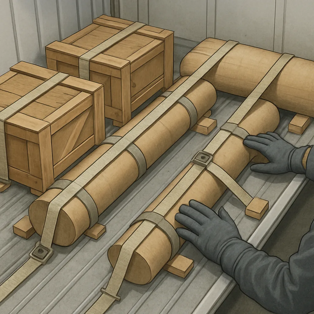 Inspection of restraints and shifting freight after an improperly secured load truck accident