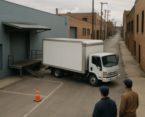 Chicago delivery truck loading=