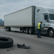 Chicago truck tire blowout lawyer examining tire failure evidence after a commercial truck crash