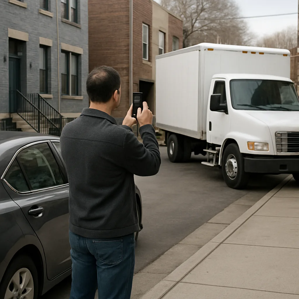 Documenting evidence after a Chicago delivery truck crash near an alley