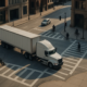 Chicago truck left-turn accident lawyer article showing a commercial truck navigating an urban intersection