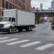 Chicago truck motorcycle left turn accident risk shown at an urban intersection